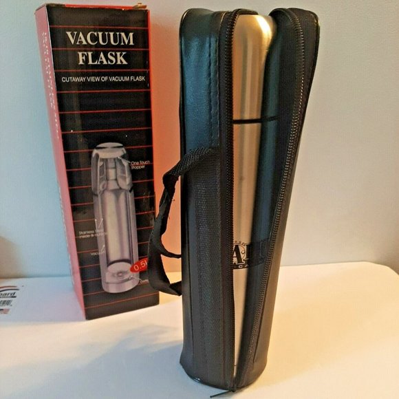 Vacuum Flask 18/10 Stainless Steel Bullet Line with Carry Bag Par-A-Dice Casino - Picture 6 of 11